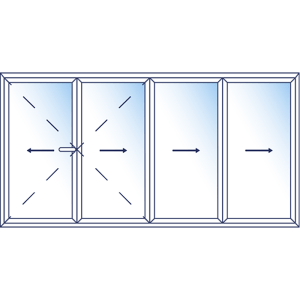 Foldedør aluminium MB‑86 Fold Line 4 delt