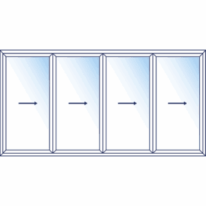 Foldedør aluminium MB‑86 Fold Line 4 delt