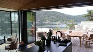 Glass foldedører i bolig 6 felt foldedør Shucho